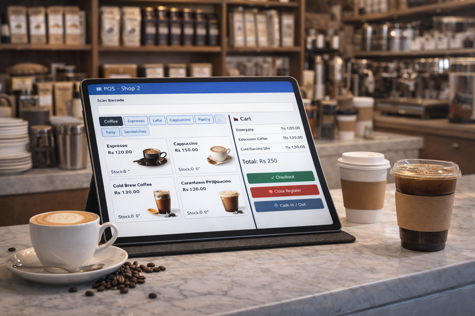 Coffee Shop POS Tablet