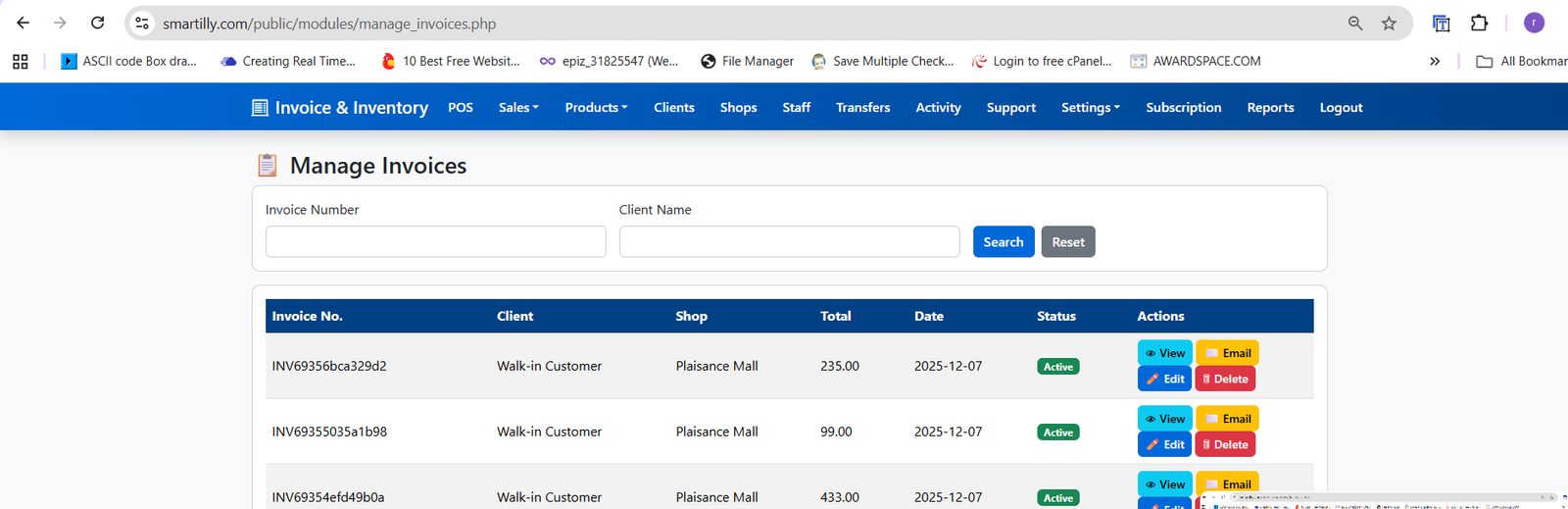 Smartilly POS Screenshot